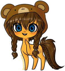 Size: 801x880 | Tagged: safe, artist:ponymonster, oc, oc only, oc:honey paw, earth pony, pony, braid, female, hat, looking at you, mare, simple background, solo