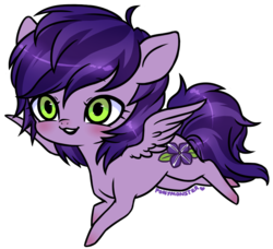 Size: 858x781 | Tagged: safe, artist:ponymonster, oc, oc only, oc:petunia petal, pegasus, pony, flying, simple background, solo, transparent background