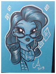 Size: 675x900 | Tagged: safe, artist:amy mebberson, rarity, equestria girls, g4, female, glasses, portrait, solo, traditional art