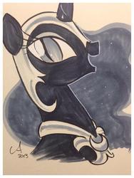 Size: 675x900 | Tagged: safe, artist:amy mebberson, nightmare moon, g4, female, solo, traditional art