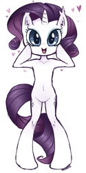Size: 1500x3000 | Tagged: safe, artist:hawthornss, rarity, pony, semi-anthro, g4, armpits, belly button, bipedal, female, heart, simple background, solo, white background