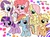 Size: 750x562 | Tagged: safe, artist:imo, applejack, fluttershy, pinkie pie, rainbow dash, rarity, twilight sparkle, g4, filly, mane six, pixiv, younger