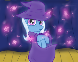 Size: 1062x852 | Tagged: safe, artist:breezethepony, trixie, pony, unicorn, g4, female, magic, mare, solo, stage