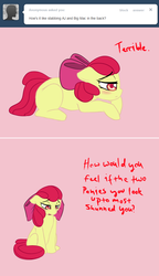 Size: 643x1119 | Tagged: safe, artist:nessia, apple bloom, g4, ponyville confidential, ask, female, solo, this apple bloom, tumblr