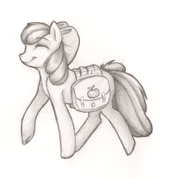 Size: 785x821 | Tagged: safe, artist:nessia, apple bloom, g4, ask, female, saddle bag, solo, this apple bloom, tumblr