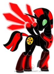 Size: 1042x1423 | Tagged: safe, artist:lunarahartistry, oc, oc only, oc:niggertron, alicorn, pony, alicorn oc, red and black oc, solo