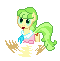 Size: 60x61 | Tagged: safe, chickadee, ms. peachbottom, queen chrysalis, g4, animated, curse of the lost kingdom, female, gotta go fast, solo, sprite