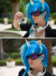 Size: 960x1290 | Tagged: safe, artist:norikat, dj pon-3, vinyl scratch, human, g4, cosplay, irl, irl human, photo, solo