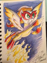 Size: 769x1024 | Tagged: safe, artist:andy price, pony, firestar (marvel), marvel, ponified, solo, traditional art