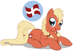 Size: 1201x837 | Tagged: safe, artist:littlehybridshila, oc, oc only, oc:valkyria, earth pony, pony, denmark, mascot, simple background, solo, transparent background