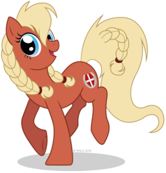 Size: 3368x3502 | Tagged: safe, artist:littlehybridshila, oc, oc only, oc:valkyria, earth pony, pony, danish, mascot, simple background, solo, transparent background