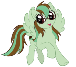 Size: 3978x3508 | Tagged: safe, artist:littlehybridshila, oc, oc only, pegasus, pony, cute, female, glasses, mare, open mouth, smiling, solo