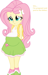 Size: 1160x1801 | Tagged: safe, fluttershy, equestria girls, g4, female, pregnant, pregnant edit, solo, teen pregnancy, young adult pregnancy