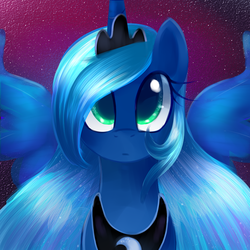 Size: 700x700 | Tagged: safe, artist:marytheechidna, princess luna, g4, female, looking at you, solo