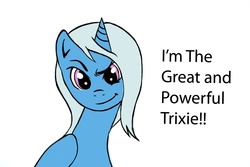 Size: 1800x1200 | Tagged: safe, artist:celine-artnsfw, trixie, pony, unicorn, g4, :t, cute, dreamworks face, female, mare, raised eyebrow, smirk, solo, we are people