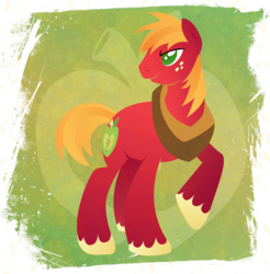 Size: 901x916 | Tagged: safe, artist:rariedash, big macintosh, earth pony, pony, g4, colored hooves, cutie mark, cutie mark background, hooves, lineless, male, solo, stallion