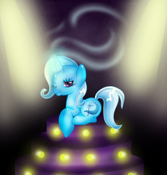 Size: 810x848 | Tagged: safe, artist:thinkingdoll, trixie, pony, unicorn, g4, female, mare, solo, stage, wink