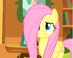 Size: 670x540 | Tagged: safe, screencap, fluttershy, pony, g4, season 1, stare master, animated, blowing, female, gif, hair over one eye, mane, solo