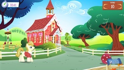 Size: 1136x640 | Tagged: safe, gameloft, archer (g4), scootablue, suave touch, earth pony, pony, g4, ball, male, ponyville schoolhouse, quake, stallion
