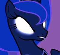 Size: 200x182 | Tagged: safe, screencap, princess luna, alicorn, pony, g4, luna eclipsed, angry, animated, cloud, cropped, dramatic pose, female, glowing eyes, large ham, lightning, male, mare, open mouth, solo focus, stormcloud, yelling