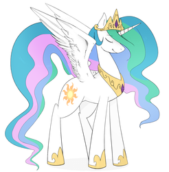 Size: 1200x1220 | Tagged: safe, artist:昔の傷口, princess celestia, g4, female, solo