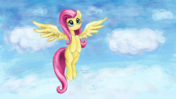 Size: 4000x2250 | Tagged: safe, artist:shaadorian, fluttershy, g4, female, flying, solo