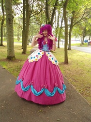 Size: 3000x4000 | Tagged: safe, artist:vanhelencosplay, pinkie pie, human, g4, amecon, clothes, cosplay, dignified wear, dress, gala dress, irl, irl human, photo, solo