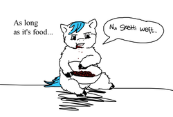 Size: 876x595 | Tagged: safe, artist:waggytail, fluffy pony, fat, fluffy pony original art, kibble, solo