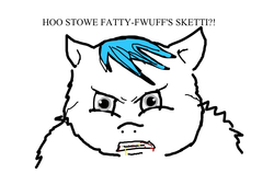 Size: 863x546 | Tagged: safe, artist:waggytail, fluffy pony, angry, fat, fluffy pony original art, solo, spaghetti