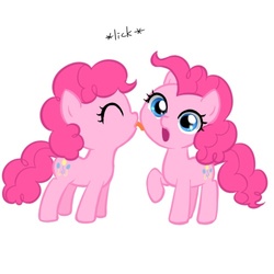 Size: 500x500 | Tagged: safe, artist:apzzang, pinkie pie, g4, ask, ask-grow-pinkie, cute, diapinkes, licking, self ponidox