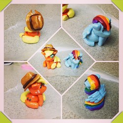 Size: 612x612 | Tagged: safe, applejack, rainbow dash, g4, craft, irl, photo, sculpture