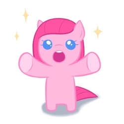 Size: 500x500 | Tagged: safe, artist:apzzang, pinkie pie, g4, ask-grow-pinkie, cute, cuteamena, female, filly, hug, pinkamena diane pie, solo