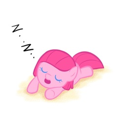 Size: 500x500 | Tagged: safe, artist:apzzang, pinkie pie, g4, ask-grow-pinkie, female, pinkamena diane pie, sleeping, solo