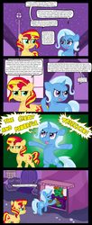 Size: 1050x2580 | Tagged: safe, artist:ficficponyfic, sunset shimmer, trixie, pony, g4, comic, peanut butter crackers