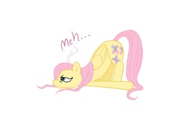Size: 1250x869 | Tagged: safe, artist:cartoonlion, fluttershy, g4, dejected, female, meh, one word, solo