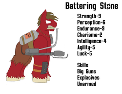 Size: 1300x1000 | Tagged: safe, artist:facade, oc, oc only, oc:battering stone, fallout equestria, raider, revised, solo