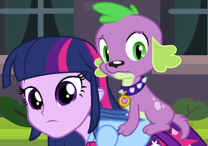 #438518 - safe, screencap, spike, twilight sparkle, dog, equestria