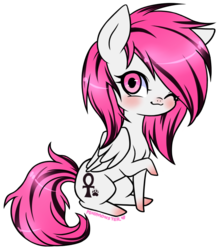 Size: 838x953 | Tagged: safe, artist:ponymonster, oc, oc only, oc:crosspaw, pegasus, pony, simple background, solo, transparent background, wink