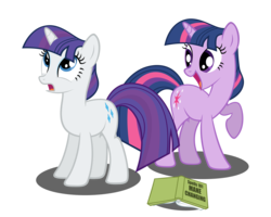 Size: 7500x6000 | Tagged: safe, artist:austiniousi, rarity, twilight sparkle, pony, unicorn, g4, .psd available, absurd resolution, alternate hairstyle, duo, duo female, female, happy, mare, simple background, transparent background, unicorn twilight, vector