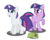 Size: 7500x6000 | Tagged: safe, artist:austiniousi, rarity, twilight sparkle, pony, unicorn, g4, .psd available, absurd resolution, alternate hairstyle, duo, duo female, female, happy, mare, simple background, transparent background, unicorn twilight, vector