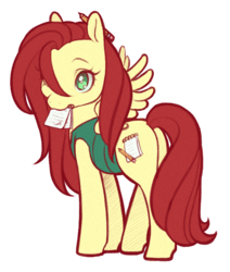 Size: 550x650 | Tagged: safe, artist:decemberdoe, oc, oc only, pegasus, pony, cephas red, pencil, solo