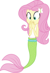 Size: 1280x1879 | Tagged: safe, artist:liggliluff, fluttershy, mermaid, equestria girls, g4, female, gasp, mermaidized, mershy, simple background, solo, transparent background, vector