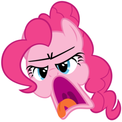 Size: 3500x3500 | Tagged: safe, artist:yanoda, pinkie pie, g4, :p, d:, faic, female, frown, simple background, solo, tongue out, transparent background, vector