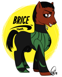 Size: 613x760 | Tagged: safe, artist:karacoon, pony, brice de nice, igor d'hossegor, ponified, solo