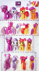 Size: 900x1633 | Tagged: safe, artist:sophiesplushies, apple bloom, cheerilee, scootaloo, sweetie belle, g4, butt, customized toy, cutie mark crusaders, plot