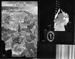 Size: 720x568 | Tagged: safe, edit, princess celestia, pony, g4, american presidents, communism, equestria, irl, john f. kennedy, map, parody, photo, ponies in real life, ponified, president, solo