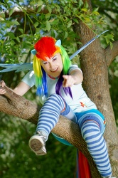 Size: 997x1500 | Tagged: safe, artist:vampire--kitten, rainbow dash, human, g4, cosplay, irl, irl human, photo, solo