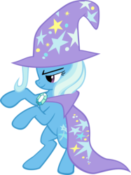 Size: 2975x3970 | Tagged: safe, artist:moongazeponies, trixie, pony, unicorn, boast busters, g4, bipedal, cape, clothes, female, hat, simple background, smiling, solo, transparent background, trixie's cape, trixie's hat, vector