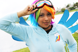 Size: 4272x2848 | Tagged: safe, artist:awesome-vivi, rainbow dash, human, g4, cosplay, irl, irl human, photo, solo