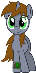 Size: 1914x3800 | Tagged: safe, artist:slowlearner46, oc, oc only, oc:littlepip, pony, unicorn, fallout equestria, cute, fanfic, fanfic art, female, hooves, horn, looking at you, mare, pipabetes, pipboy, pipbuck, show accurate, simple background, smiling, solo, transparent background